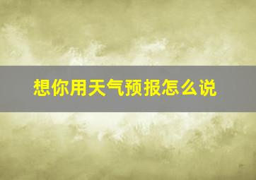 想你用天气预报怎么说