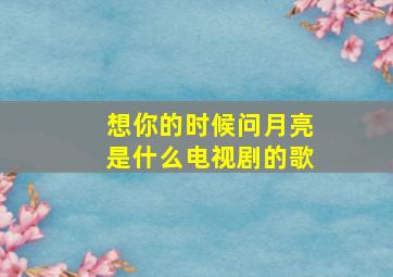 想你的时候问月亮是什么电视剧的歌