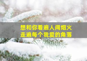 想和你看遍人间烟火走遍每个我爱的角落