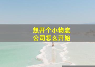 想开个小物流公司怎么开始