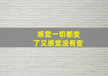 感觉一切都变了又感觉没有变