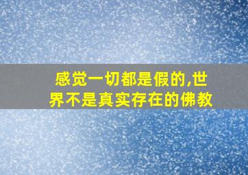 感觉一切都是假的,世界不是真实存在的佛教