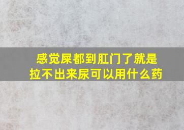 感觉屎都到肛门了就是拉不出来尿可以用什么药