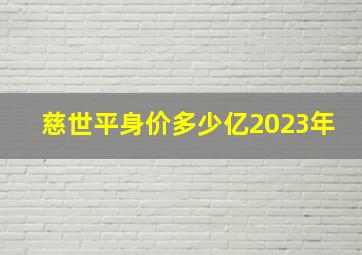 慈世平身价多少亿2023年