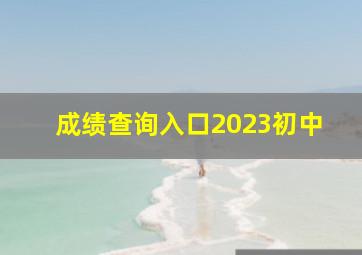 成绩查询入口2023初中