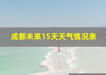 成都未来15天天气情况表