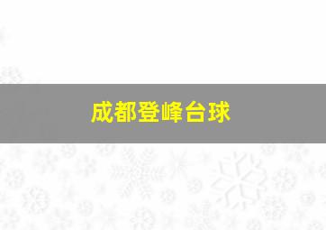 成都登峰台球