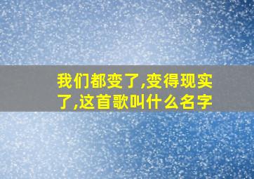 我们都变了,变得现实了,这首歌叫什么名字