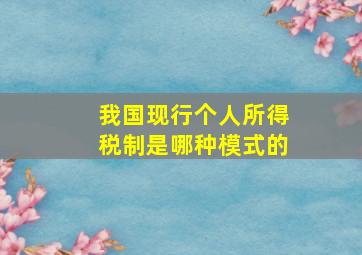 我国现行个人所得税制是哪种模式的