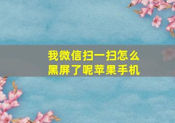 我微信扫一扫怎么黑屏了呢苹果手机