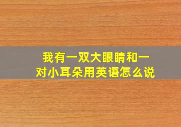 我有一双大眼睛和一对小耳朵用英语怎么说