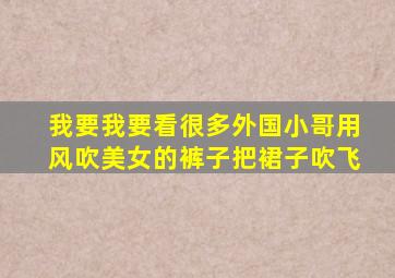 我要我要看很多外国小哥用风吹美女的裤子把裙子吹飞