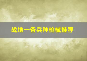 战地一各兵种枪械推荐