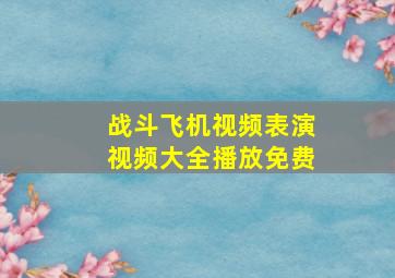 战斗飞机视频表演视频大全播放免费