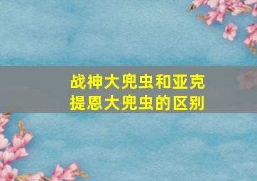 战神大兜虫和亚克提恩大兜虫的区别