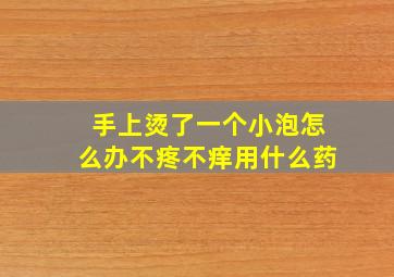 手上烫了一个小泡怎么办不疼不痒用什么药