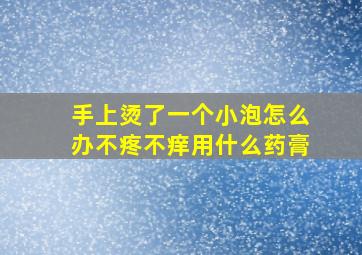 手上烫了一个小泡怎么办不疼不痒用什么药膏