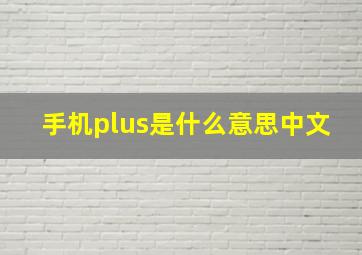 手机plus是什么意思中文