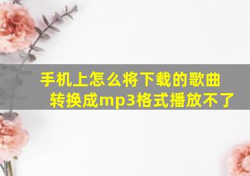 手机上怎么将下载的歌曲转换成mp3格式播放不了