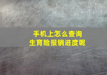 手机上怎么查询生育险报销进度呢