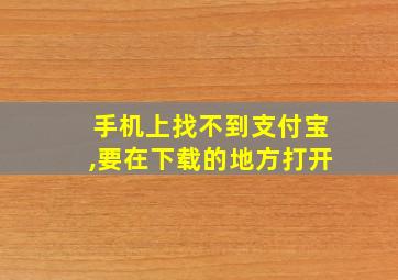 手机上找不到支付宝,要在下载的地方打开