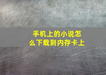 手机上的小说怎么下载到内存卡上