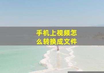 手机上视频怎么转换成文件