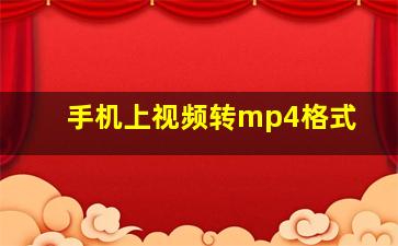 手机上视频转mp4格式