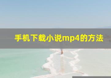 手机下载小说mp4的方法