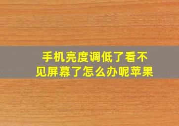 手机亮度调低了看不见屏幕了怎么办呢苹果