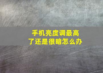 手机亮度调最高了还是很暗怎么办