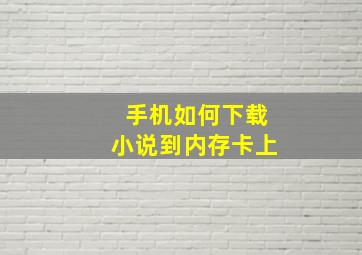 手机如何下载小说到内存卡上