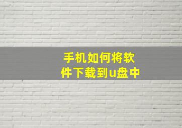 手机如何将软件下载到u盘中