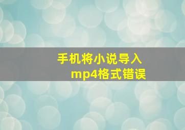 手机将小说导入mp4格式错误