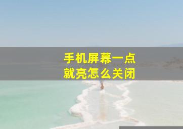 手机屏幕一点就亮怎么关闭