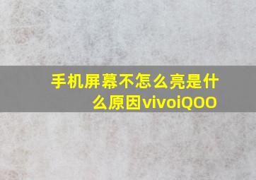 手机屏幕不怎么亮是什么原因vivoiQOO