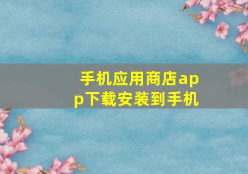 手机应用商店app下载安装到手机