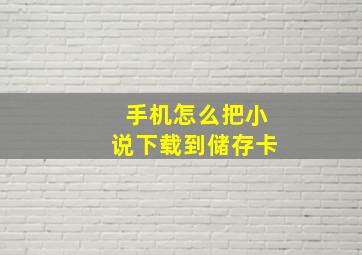 手机怎么把小说下载到储存卡