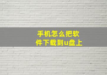 手机怎么把软件下载到u盘上