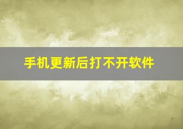 手机更新后打不开软件