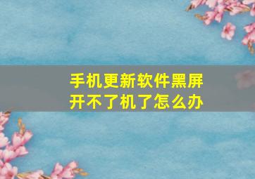 手机更新软件黑屏开不了机了怎么办