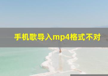 手机歌导入mp4格式不对