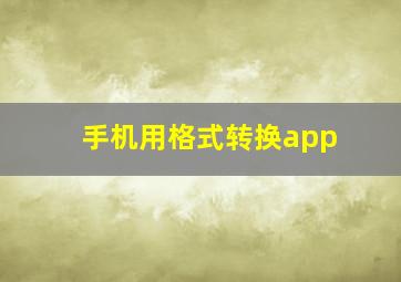 手机用格式转换app