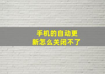 手机的自动更新怎么关闭不了