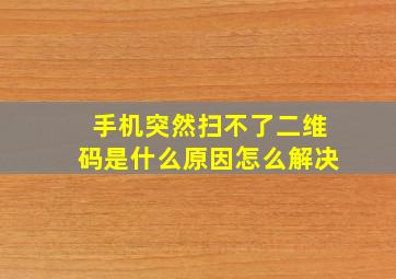 手机突然扫不了二维码是什么原因怎么解决