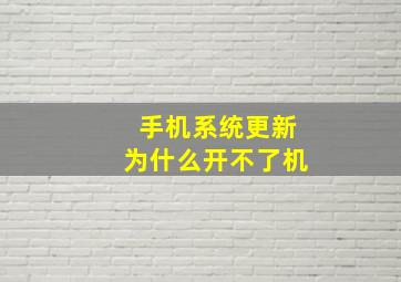 手机系统更新为什么开不了机