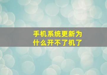 手机系统更新为什么开不了机了