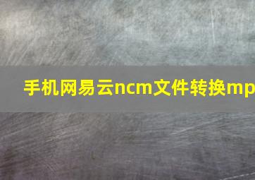 手机网易云ncm文件转换mp3