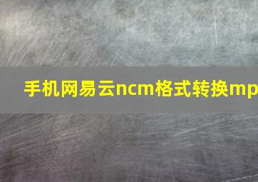 手机网易云ncm格式转换mp3