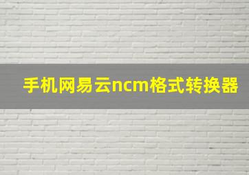 手机网易云ncm格式转换器